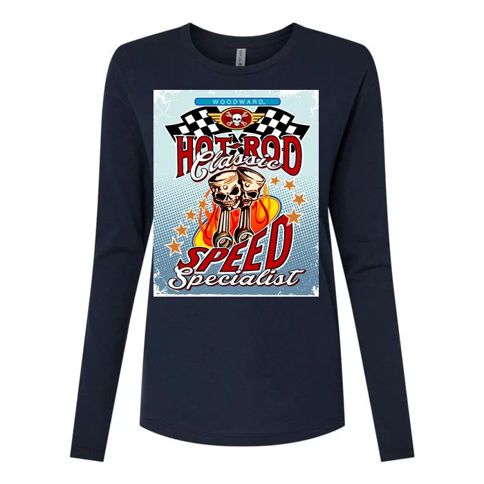 Hot Rod Classic Speed Specialist Woodward Ave Womens Cotton Relaxed Long Sleeve T-Shirt