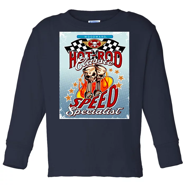 Hot Rod Classic Speed Specialist Woodward Ave Toddler Long Sleeve Shirt