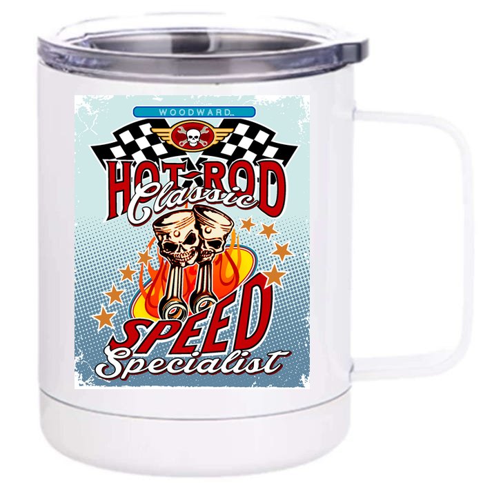 Hot Rod Classic Speed Specialist Woodward Ave Front & Back 12oz Stainless Steel Tumbler Cup