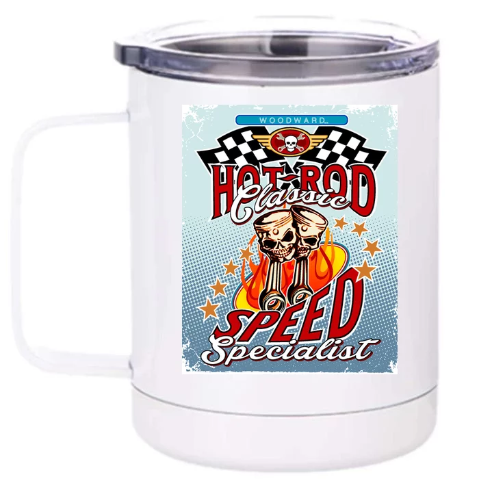 Hot Rod Classic Speed Specialist Woodward Ave Front & Back 12oz Stainless Steel Tumbler Cup