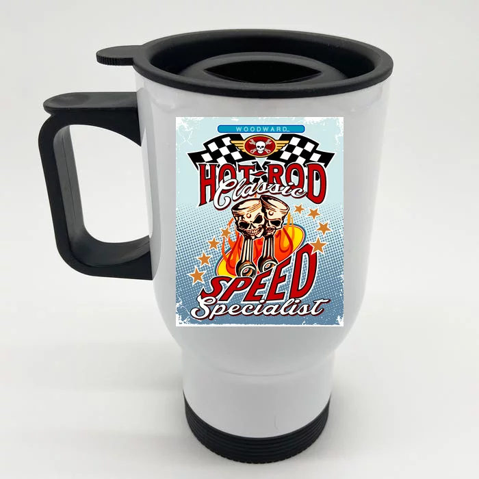 Hot Rod Classic Speed Specialist Woodward Ave Front & Back Stainless Steel Travel Mug