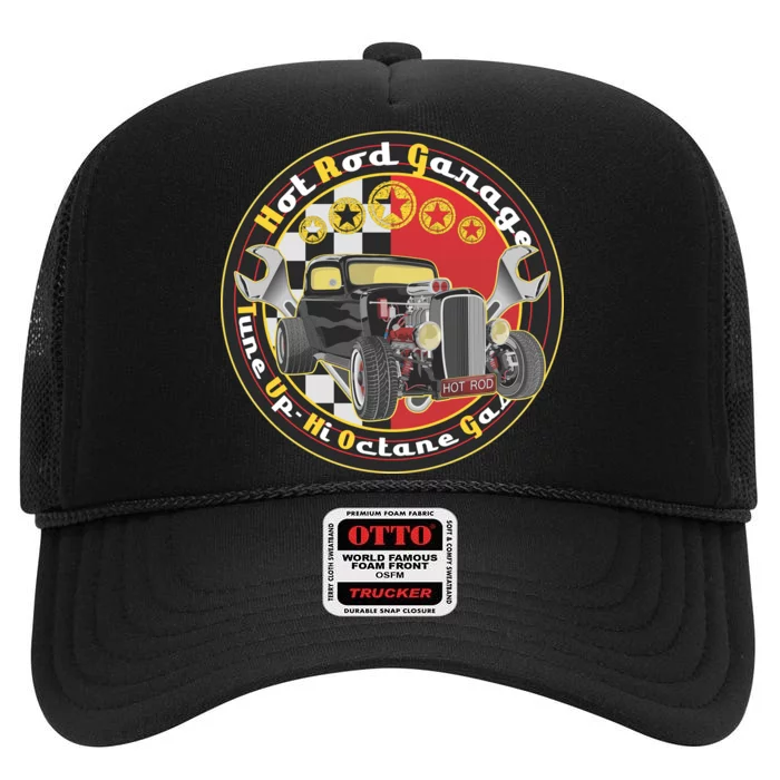 Hot Rod Garage High Crown Mesh Trucker Hat