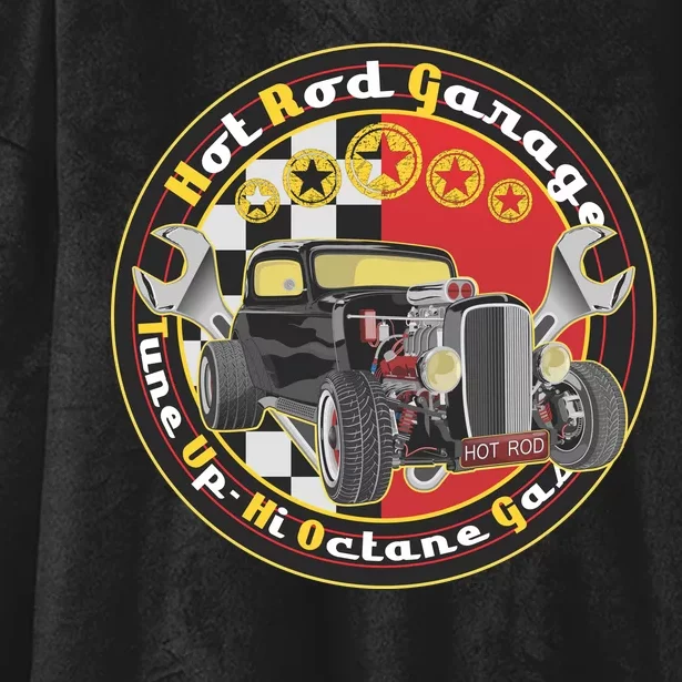 Hot Rod Garage Hooded Wearable Blanket