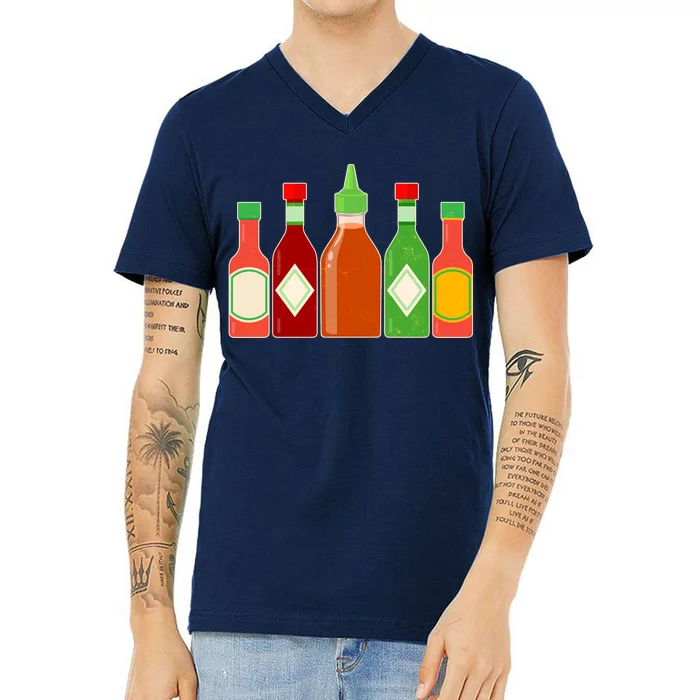 Hot Sauce Bottle Collection V-Neck T-Shirt