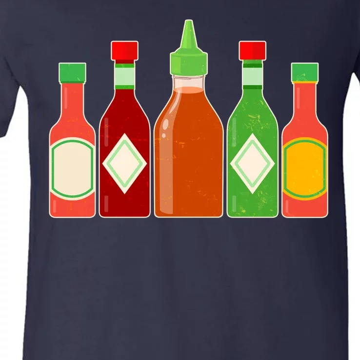 Hot Sauce Bottle Collection V-Neck T-Shirt