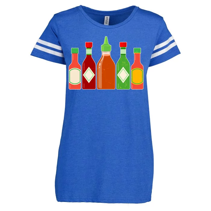 Hot Sauce Bottle Collection Enza Ladies Jersey Football T-Shirt