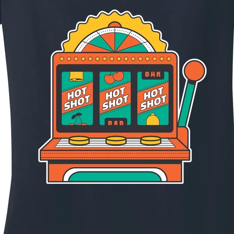 Hot Shot Slot Machine Women's V-Neck T-Shirt