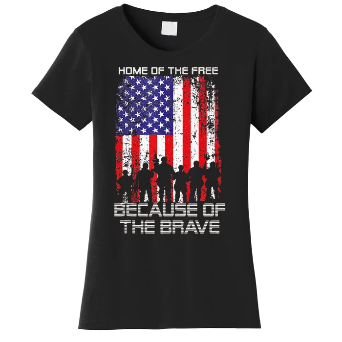 Home Of The Free Because Of The Brave Patriotic Veterans Women's T-Shirt