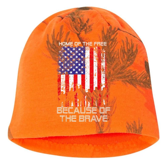 Home Of The Free Because Of The Brave Patriotic Veterans Kati - Camo Knit Beanie