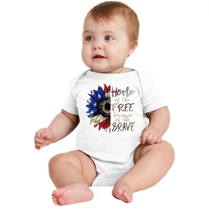 Home Of The Free Because Of The Brave Baby Bodysuit