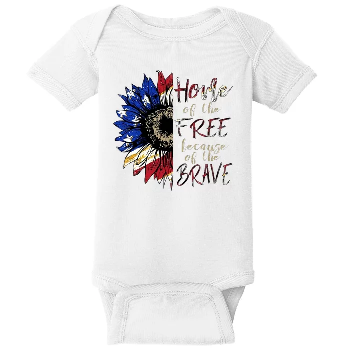 Home Of The Free Because Of The Brave Baby Bodysuit