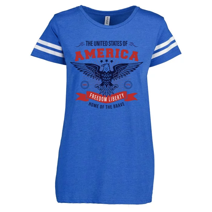 Home Of The Brave Enza Ladies Jersey Football T-Shirt