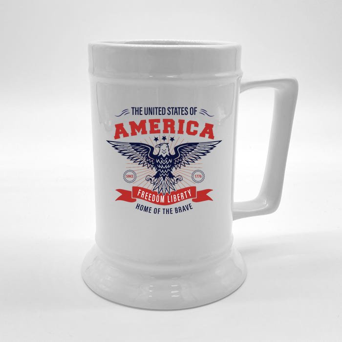 Home Of The Brave Front & Back Beer Stein