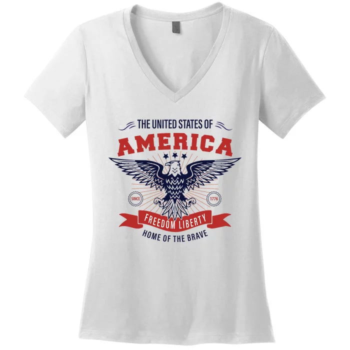 Home Of The Brave Women's V-Neck T-Shirt