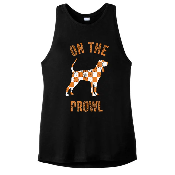 Hound On The Prowl Tennessee Dog TN Home State Volunteers Ladies Tri-Blend Wicking Tank