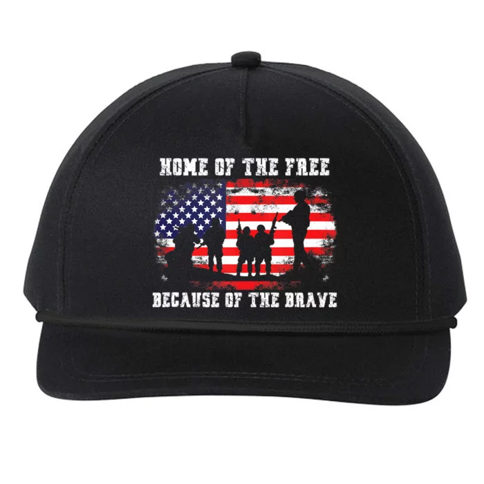 Home Of The Free Because Of The Brave American Flag Snapback Five-Panel Rope Hat