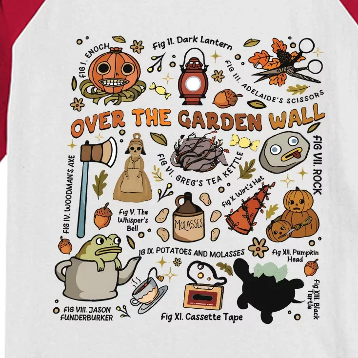 Halloween Over The Garden Wall Pumpkin Kids Colorblock Raglan Jersey