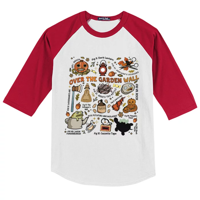 Halloween Over The Garden Wall Pumpkin Kids Colorblock Raglan Jersey