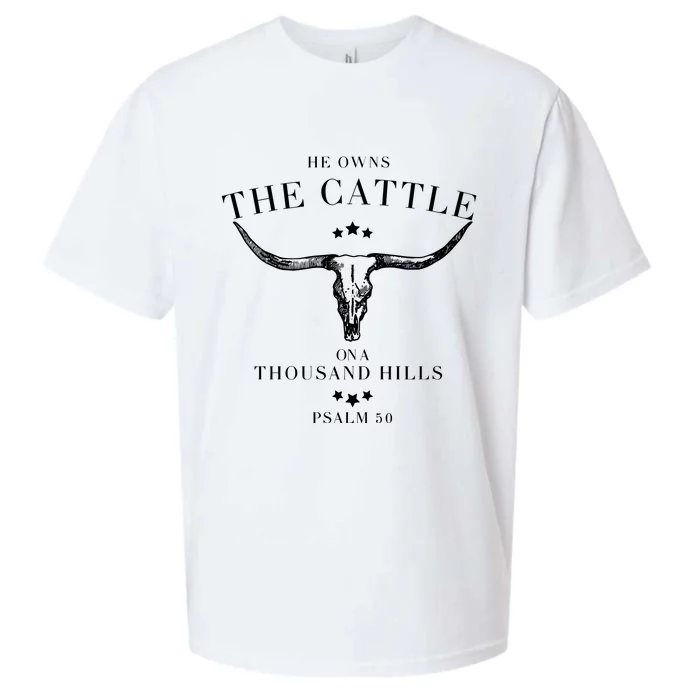 He Owns The Cattle On A Thousand Hills Sueded Cloud Jersey T-Shirt