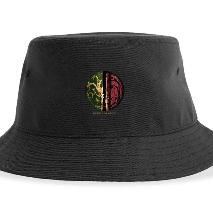 H.O.U.S.E Of The Dragon Green Vs Black H.O.U.S.E Targaryen Emblem Sustainable Bucket Hat