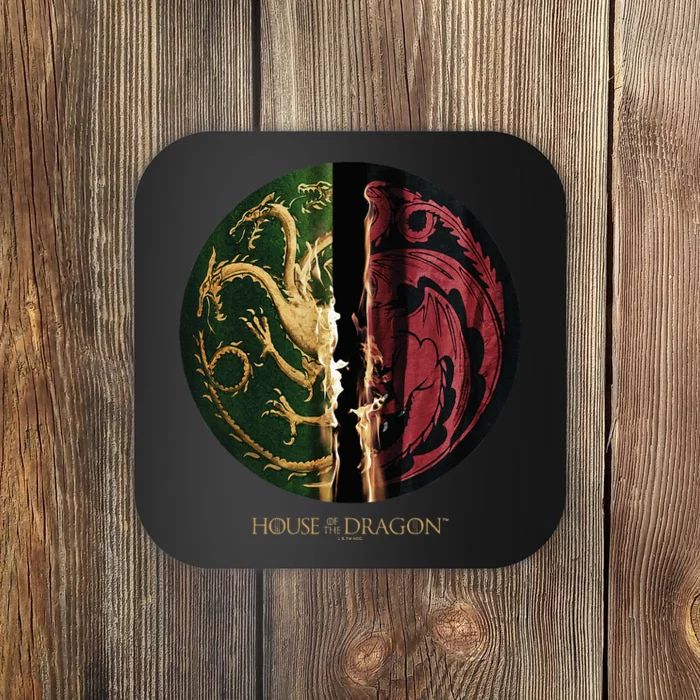 H.O.U.S.E Of The Dragon Green Vs Black H.O.U.S.E Targaryen Emblem Coaster