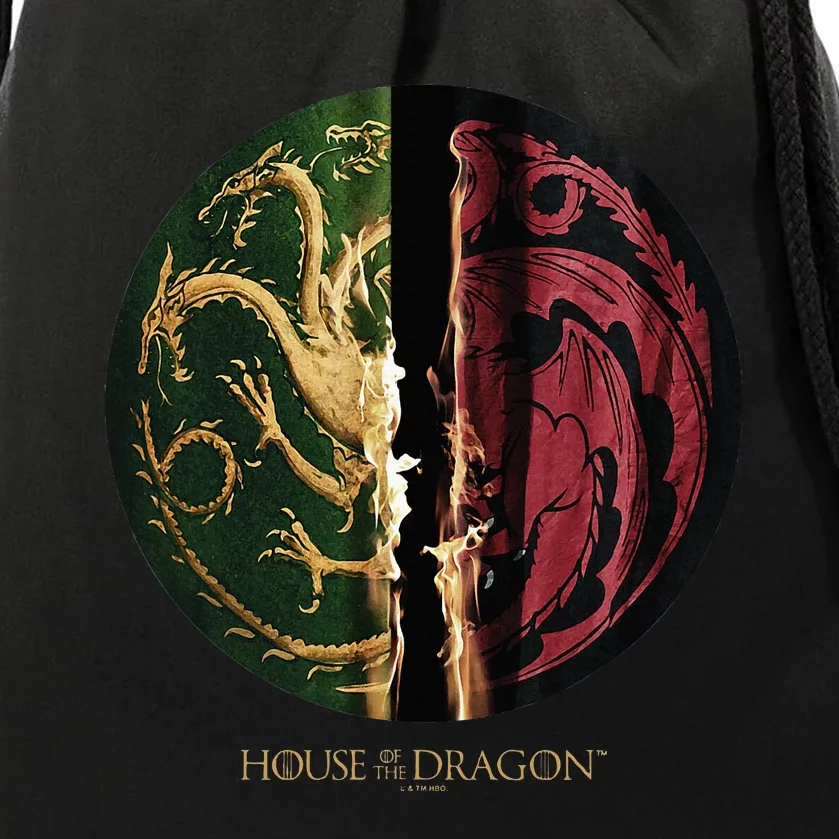 H.O.U.S.E Of The Dragon Green Vs Black H.O.U.S.E Targaryen Emblem Drawstring Bag