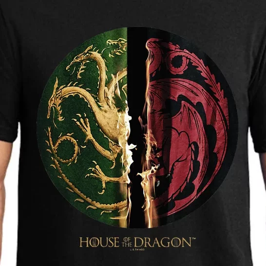 H.O.U.S.E Of The Dragon Green Vs Black H.O.U.S.E Targaryen Emblem Pajama Set