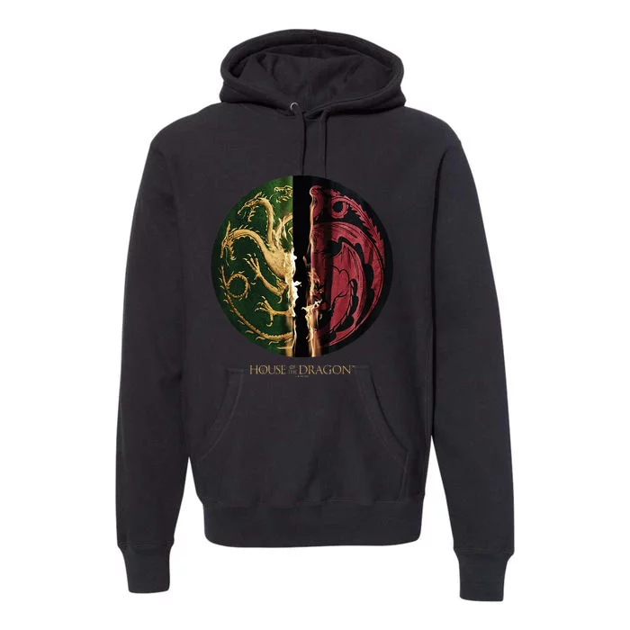 H.O.U.S.E Of The Dragon Green Vs Black H.O.U.S.E Targaryen Emblem Premium Hoodie