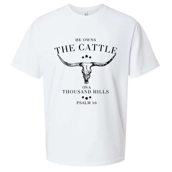 He Owns The Cattle On A Thousand Hills Sueded Cloud Jersey T-Shirt