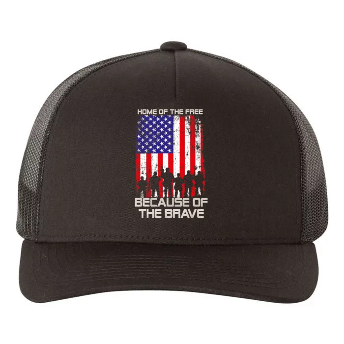 Home Of The Free Because Of The Brave Patriotic Veterans Yupoong Adult 5-Panel Trucker Hat