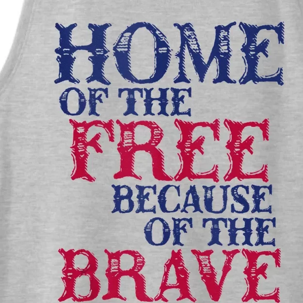 Home Of The Free Because Of The Brave Ladies Tri-Blend Wicking Tank