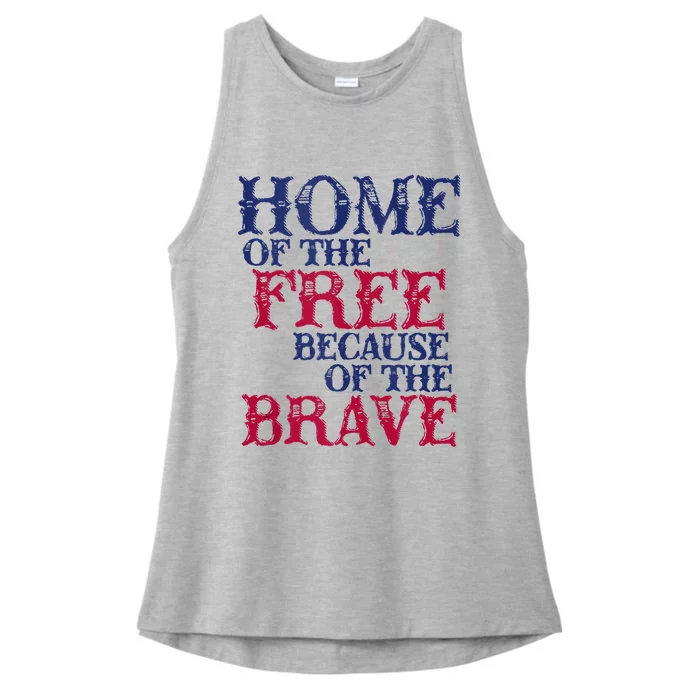 Home Of The Free Because Of The Brave Ladies Tri-Blend Wicking Tank