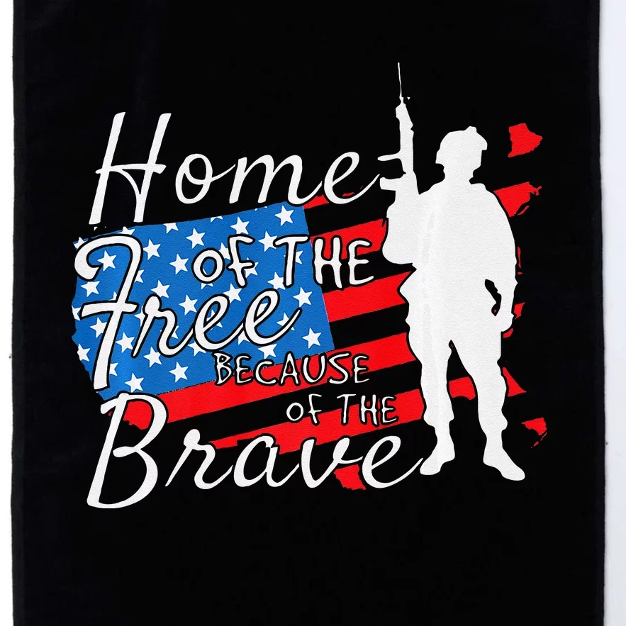 Home Of The Free Because Of The Brave July 4th Platinum Collection Golf Towel