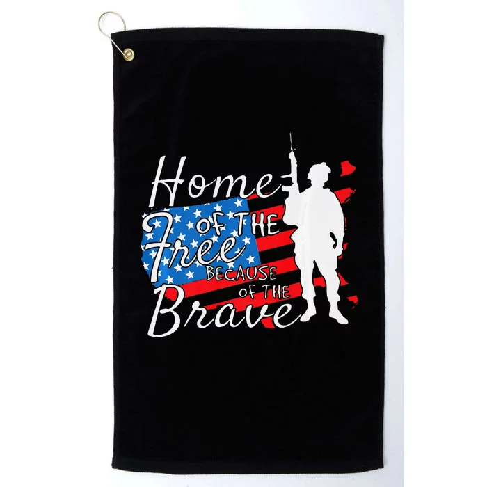 Home Of The Free Because Of The Brave July 4th Platinum Collection Golf Towel