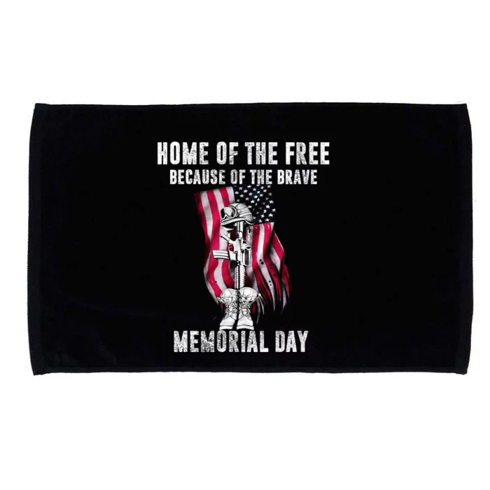 Home Of The Free Because Of The Brave Memorial Day Gift Microfiber Hand Towel