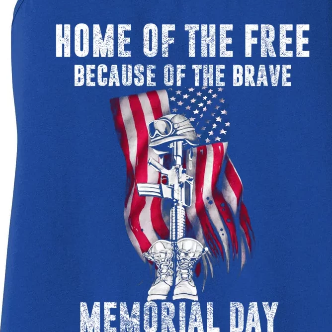 Home Of The Free Because Of The Brave Memorial Day Gift Women's Racerback Tank