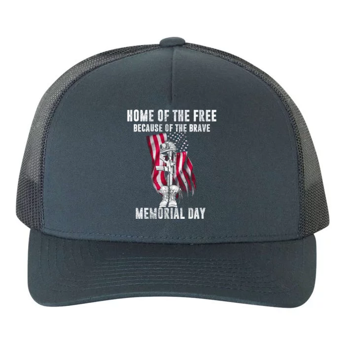 Home Of The Free Because Of The Brave Memorial Day Gift Yupoong Adult 5-Panel Trucker Hat