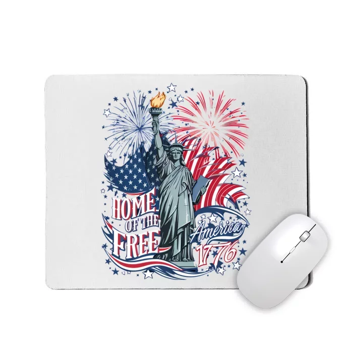 Home Of The Free America 1776 4th Of July Mousepad