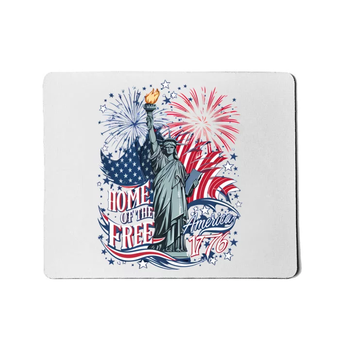 Home Of The Free America 1776 4th Of July Mousepad