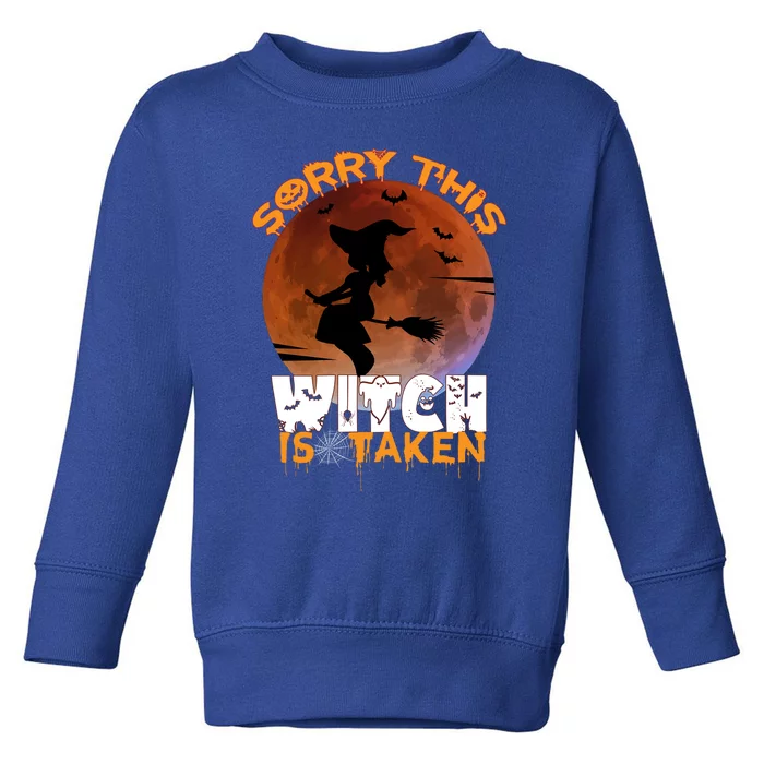 Halloween Occult This Witch Is Taken Spooky Gothic Moon Lol Cute Gift Toddler Sweatshirt