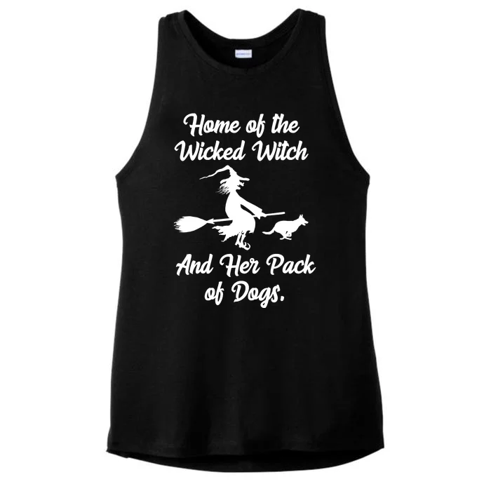 Home Of The Wicked Witch And Her Pack Of Dogs Funny Ladies Tri-Blend Wicking Tank