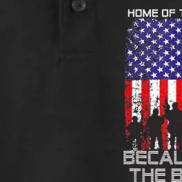 Home Of The Free Because Of The Brave Patriotic Veterans Dry Zone Grid Performance Polo