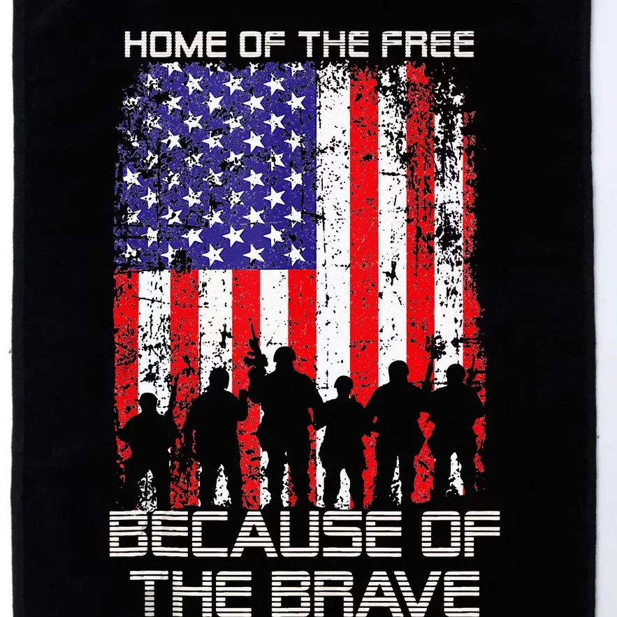 Home Of The Free Because Of The Brave Patriotic Veterans Platinum Collection Golf Towel