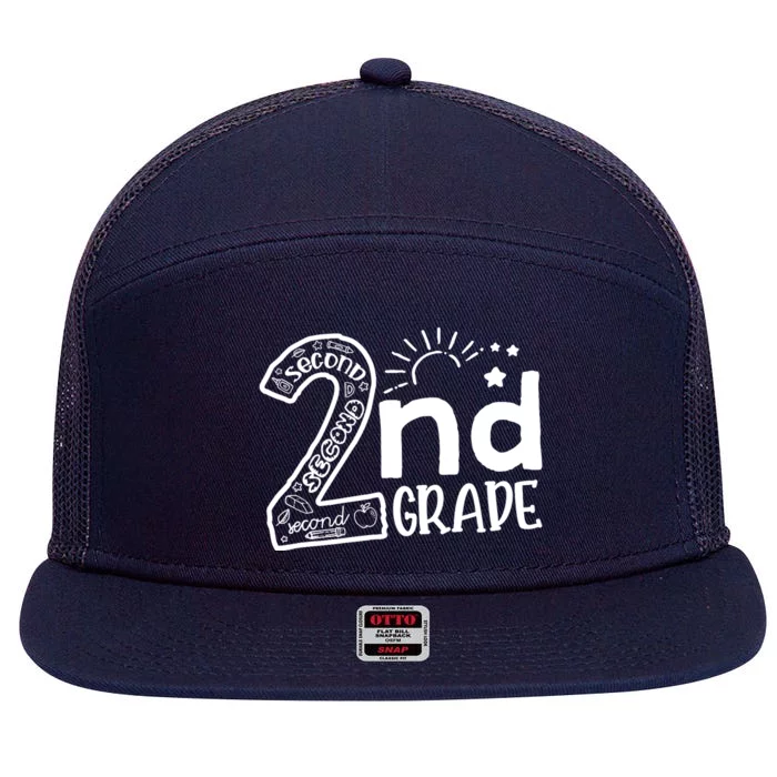 Hello On To 2nd Grade Teachers Boy and Team Secound Grade 7 Panel Mesh Trucker Snapback Hat