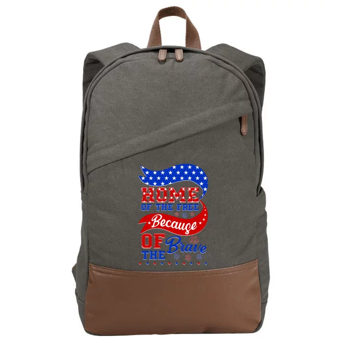 Home Of The Free Because Of The Brave 4th Of July Cotton Canvas Backpack