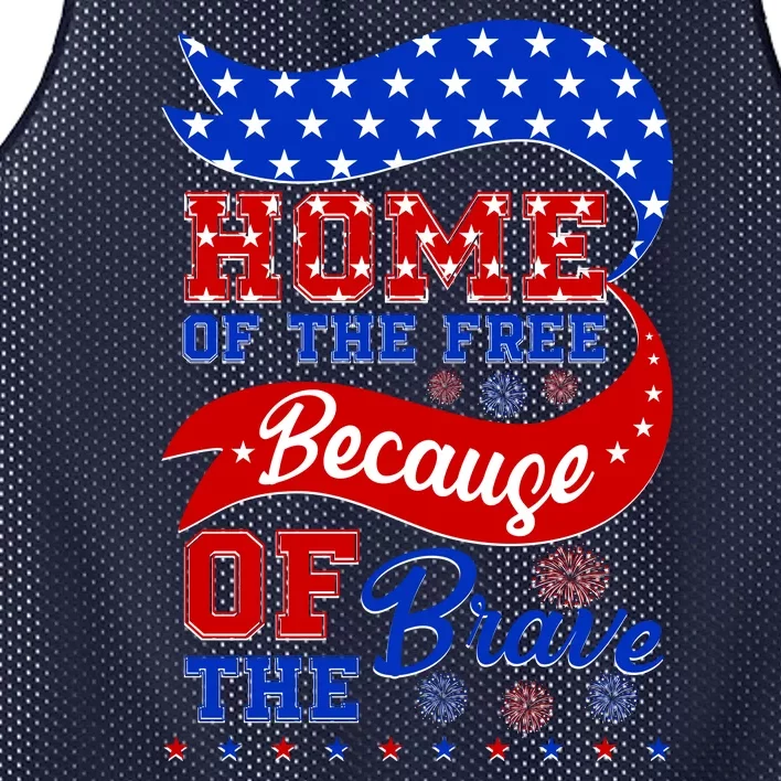 Home Of The Free Because Of The Brave 4th Of July Mesh Reversible Basketball Jersey Tank