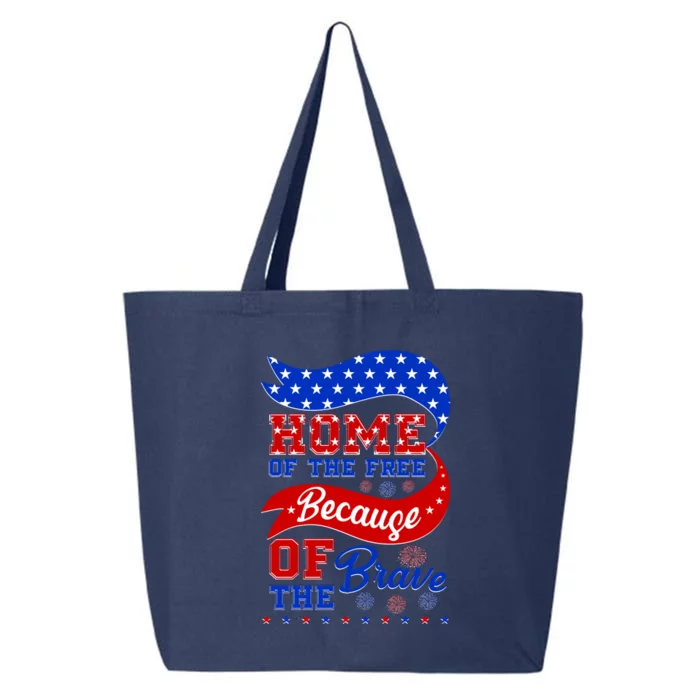 Home Of The Free Because Of The Brave 4th Of July 25L Jumbo Tote