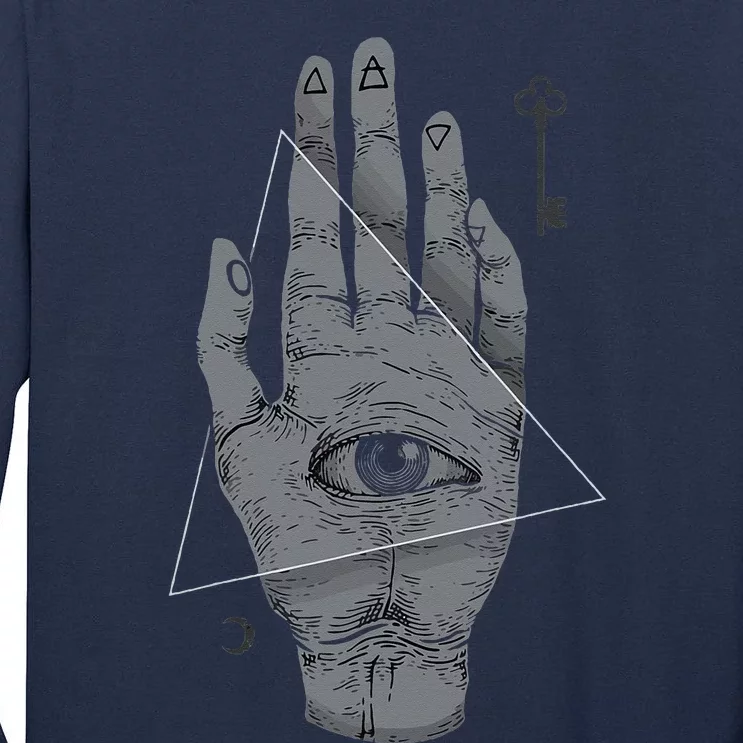 HAND OF THE MYSTERIES Alchemy Symbol Occult Sacred Geometry Tall Long Sleeve T-Shirt