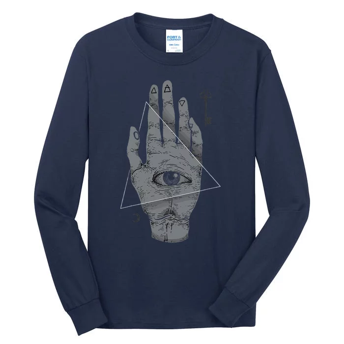 HAND OF THE MYSTERIES Alchemy Symbol Occult Sacred Geometry Tall Long Sleeve T-Shirt