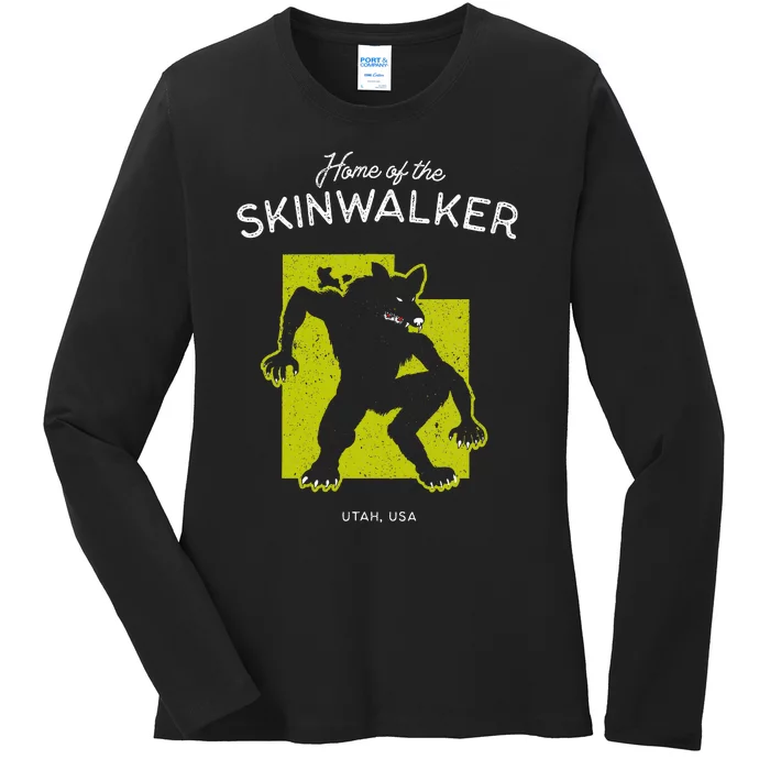 Home Of The Skinwalker Utah Usa Cryptid Ladies Long Sleeve Shirt